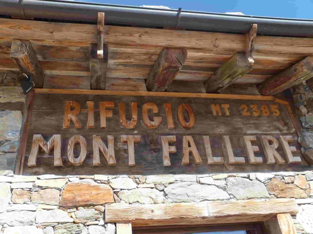 Detail of the facade of the Mont Fallere hut from the article the whittler doesn't go on holiday