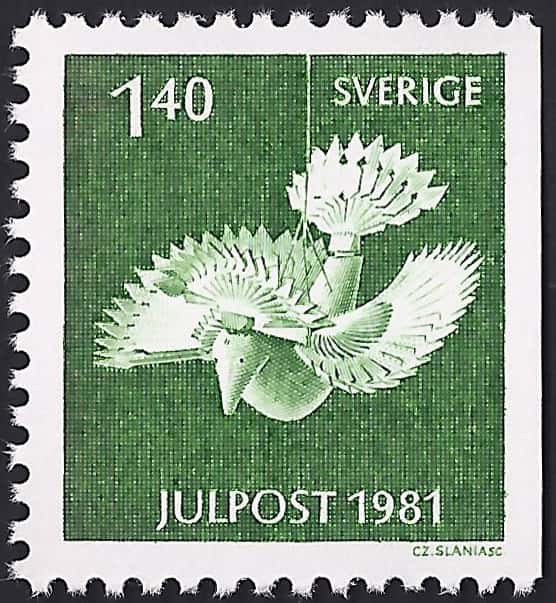 Sweden Scott #1391 (24 Nov 1981)
Wooden fan-bird: Special edition for Christmas