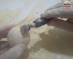 The ball formed with the Dremel's sandpaper attachment produces large amounts of fine powder.