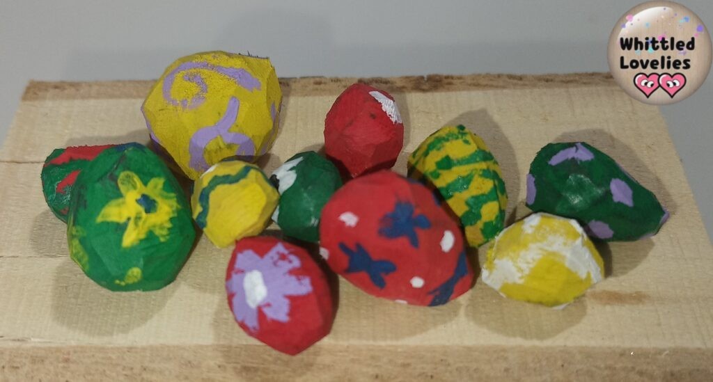 tutorial il coniglio di pasqua - dettaglio uova colorate