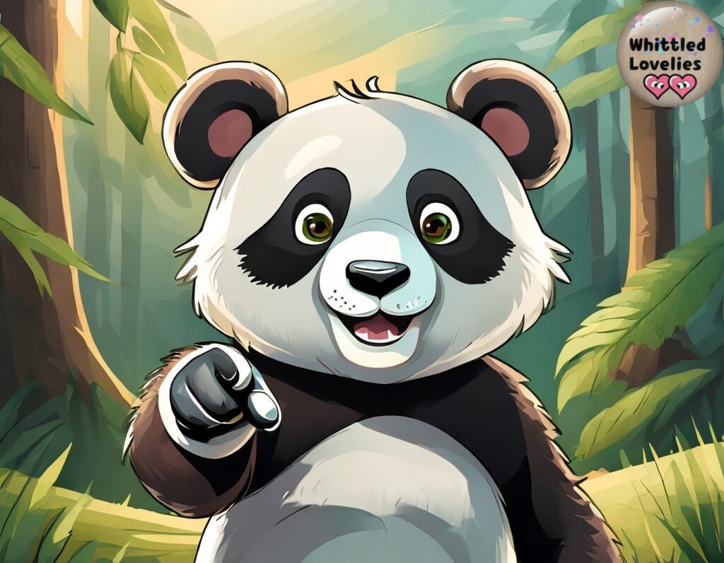 Pagina benvenuto - Un panda cartoon che ti indica con un dito