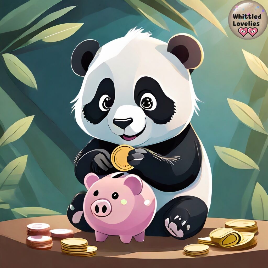 get in touch page - a panda putting money inside a piggy bank evocative image for those considering a donation to the blog with coindrop