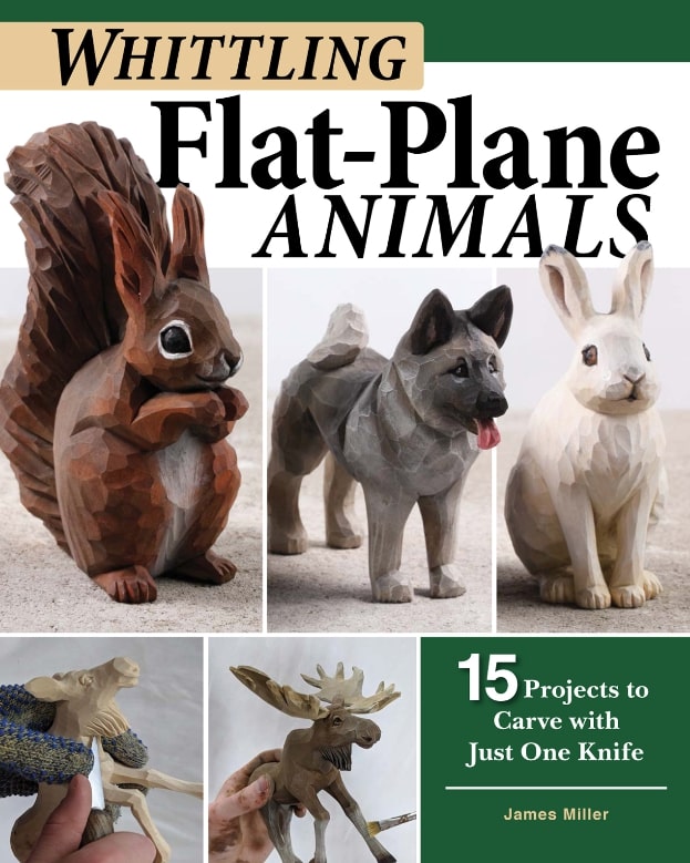 copertina del libro whittling flat plane animals di James Miller
